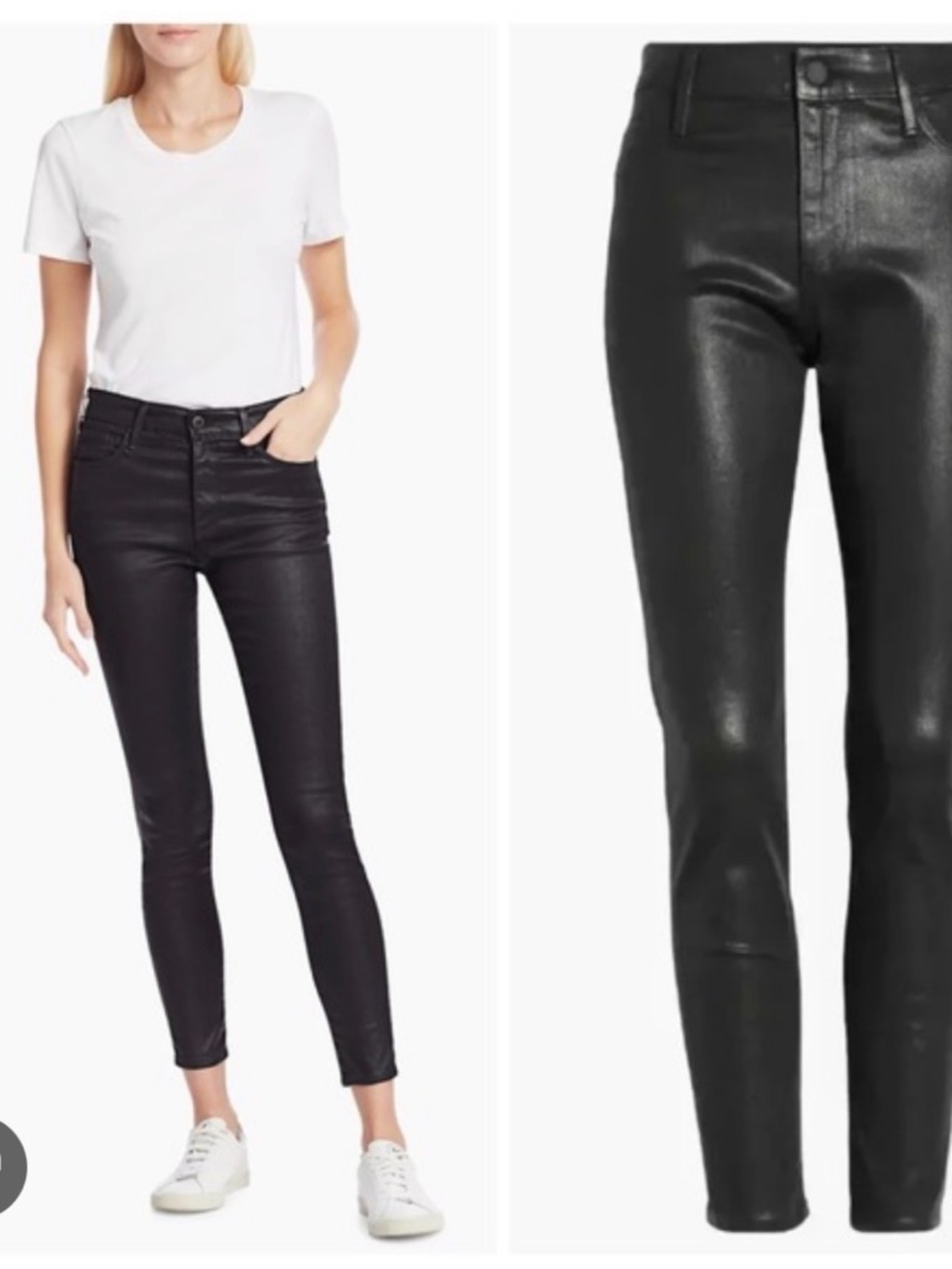 Ag Adriano Goldschmied Black Coated Skinny Jeans